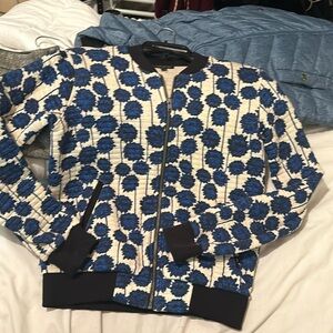 Blue Floral Bomber
